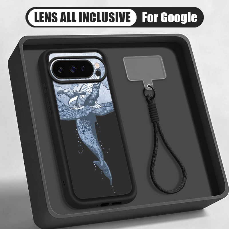 Phone Cases Google Pixel 9A - Etui z silikonu z nadrukiem wieloryba