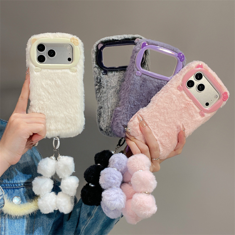 Phone Cases Iphone 15 Pro Max - Luksusowe, jednokolorowe, futrzane, pluszowe etui na