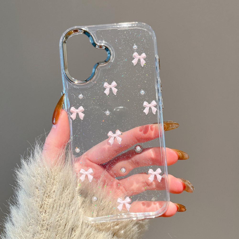 Phone Cases Pinterest - Koreańska urocza różowa kokardka z przezroczystym