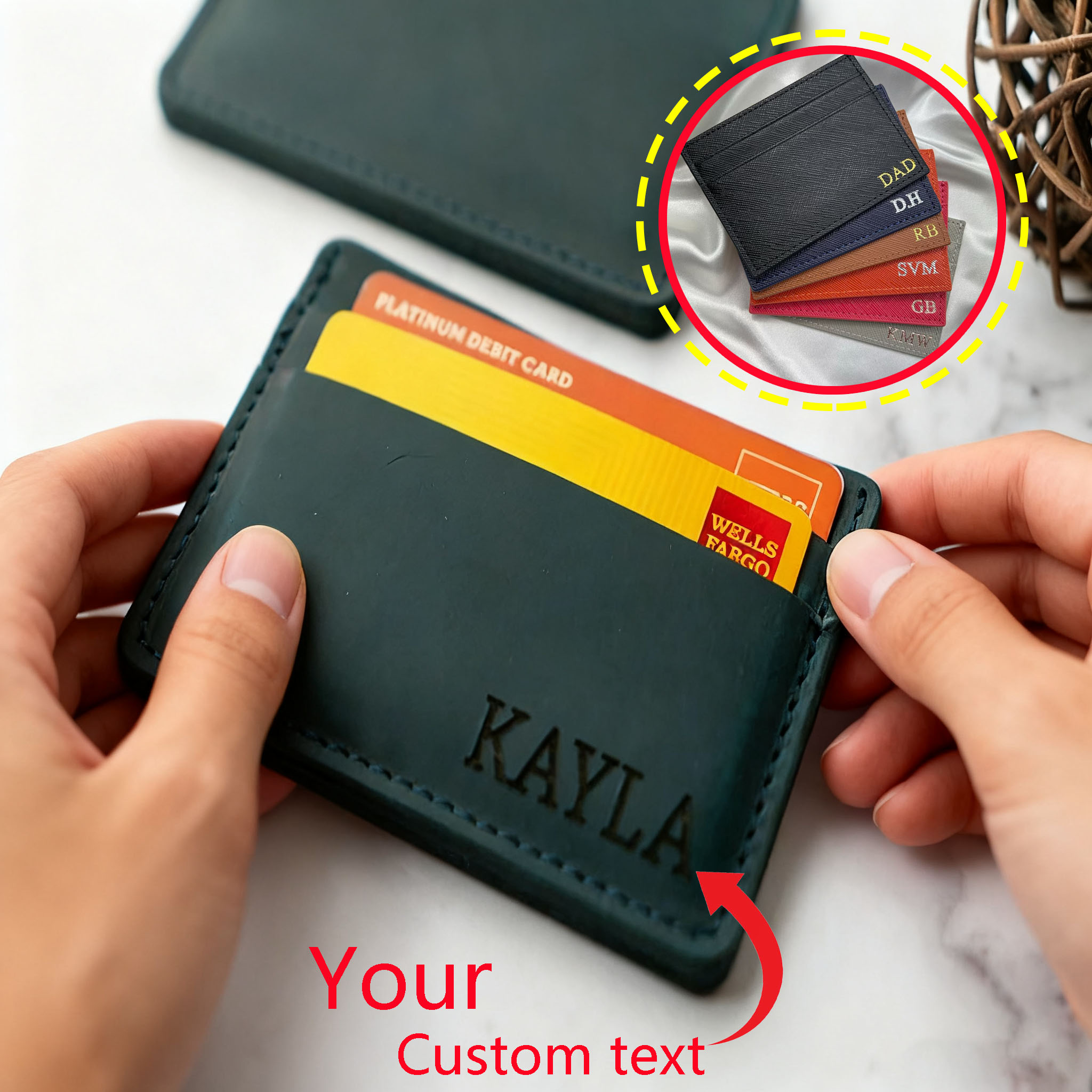 Slim Card Slot Case - Wysokiej klasy skórzany etui na karty